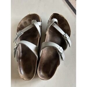 Birkenstock Mayari Sandals Toe Loop Silver Womens Size 40 US 9